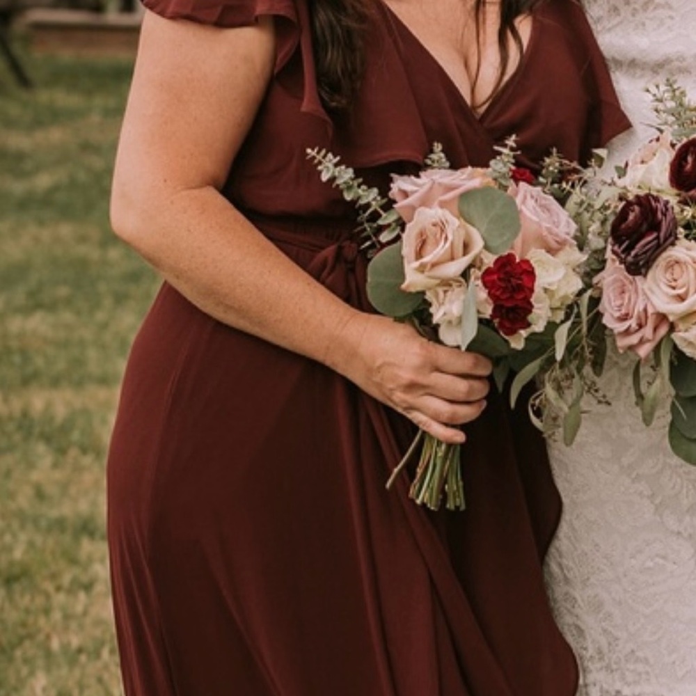 Elegant Burgundy Bridesmaid Dress